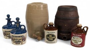 Brewing Pub Display Collectables, Ceramic & Pottery Empty Barrels, two empty Cider flagons, two