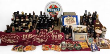 Vintage Pub Brewing Collectables, four boxes of vintage beer bottles most filled, beer mostly