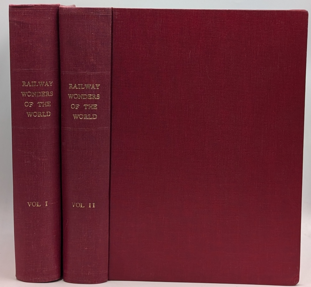 2x Volume Set: Railway Wonders of The World 2 Vols Talbot Frederick A - by Cassel.  Rebound