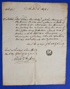 1672 Document Court of Common Pleas Letter handwritten and signed Kings Silver Office Stamp