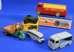 Dinky Toys 591 A.E.C. Shell Tanker, 673 Military Scout Car Meccano Ltd Diecast Boxed together with