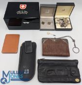 Selection of Cufflinks: Dunhill circular gold plated in original box, quantity of other Cufflinks,