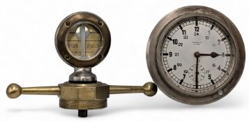 c1940-50 Kienzle 8 Tage Dash Clock, a good-looking Germany dash display clock, plus brass Boyce