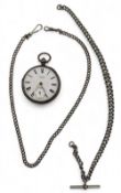 1871 J W Benson Gent Silver Cases Pocket Watch for Repairs - missing glass and non-runner, with
