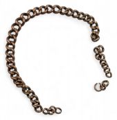 9ct gold Fob Watch Chain - broken - for spares or repair or scrap, graduated links marked 9ct #7.1g