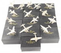 Royal Hampshire Pewter Plane Collection to consist of various planes Wellington, Canberra, Spitfire,