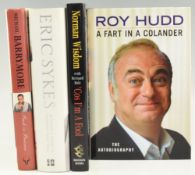 Autographed Books by Comedians to include Norman Wisdom Cos I'm a Fool, Roy Hudd A Fart in a