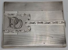 Silver Hallmarked Cigarette Case, engraved with owner's initials P D, indistinct hallmarks to