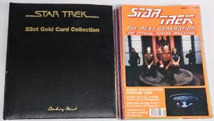 Star Trek Danbury Mint 22ct Gold Card Collection set of 48, missing 6 cards of the set, housed in