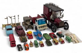 Vintage Diecast Model Car Toys, to include Lesney matchbox, Corgi a tinplate Rico tipper, a tinplate
