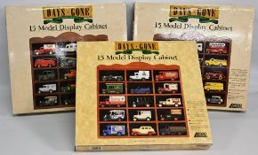 5 Days Gone 15 Model Display Cabinets Wooden 15-hole wall mounted display new in boxes together with