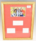 The Goodies Autographs: Graeme Garden, Bill Oddie, Tim Brooke-Taylor, on separate cards mounted