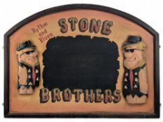Wooden Stone Brothers Rhythm and Blues Flintstones Pub Calk Board - size #60cm x 82cm