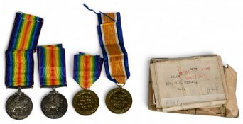WW1 Medals British War & Victory Medal to 23736 Pte A H Finney Shropshire Light Infantry together