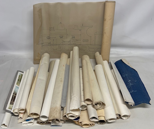 Collection of Transportation Plans, Maps Poster, adverts stickers - with GWR locomotive plans,