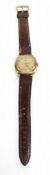 Art-Deco 9ct Gold manual mens' watch by Rotary, Super-Sports, Non Magnetic with brown leather strap,