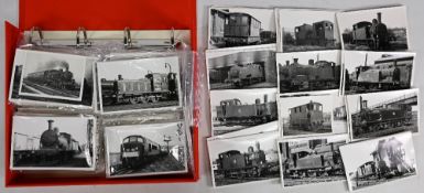 Over 600 black and white Train Photographs of Steam Locomotives 14 x 9cm featuring various trains in