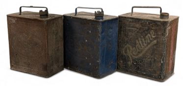 Collection of 3x Vintage Automobilia Petrol Cans to include Esso and Redline examples- one missing