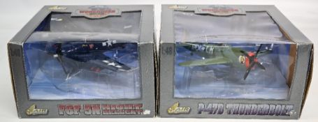 Air Legends Collector Series 1:48 scale Diecast Metal F6F-5N Night Hellcat and P-47D Thunderbolt