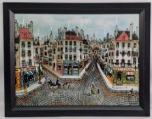 Robert Scott Oil on Canvas of a French Street Scene, frame size #37cm x 48cm