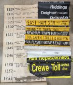1940-1994 Four Railway, Bus and Coach Destination Sign Rolls: the oldest one is a fabric large