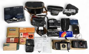 Vintage Camera Collection include Olympus 35, Fujica Compact 35, Olympus 35RC, Digital Lumix,