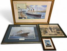 4x RMS Titanic White Star Line Collectables to include two items signed by survivor Millvina Dean, a