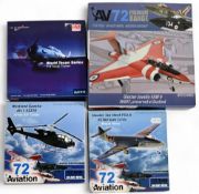 Selection of Diecast Airplanes to include 72 Aviation Hawker Sea Hawk FGA. 6, Westland Gazelle AH. 1