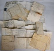 17th / 18th century Parchment Documents to include Release to Hartland 1761, Indenture 1696, Lease