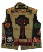 Pair of Heavy Metal Rockers Jackets: Levi Denim Jacket, having many early patches to include