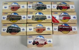 Corgi Coaches Die-Cast Models consisting of 97197 Western Welsh, 97179 Banfields Coaches, 97340