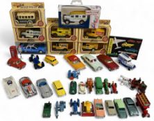 Selection of Diecast Cars to include early Lesney Matchbox, Dinky Toys, Corgi Toys all in good