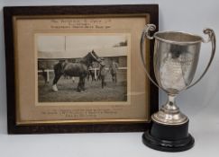1921 Shrewsbury Horse Show and Show Silver Trophy, with photographs, a good looking trophy