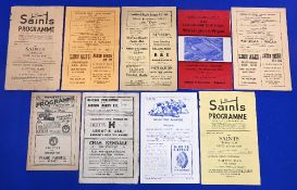 Nine Wigan Rugby League away programmes from the 1950/51 season to include St Helens x2 Whitehaven
