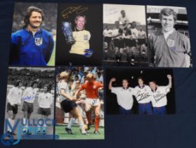 England photographs size 12" x 8" all signed, 1950s - 1980s Frank Worthington, Ronnie Clayton,
