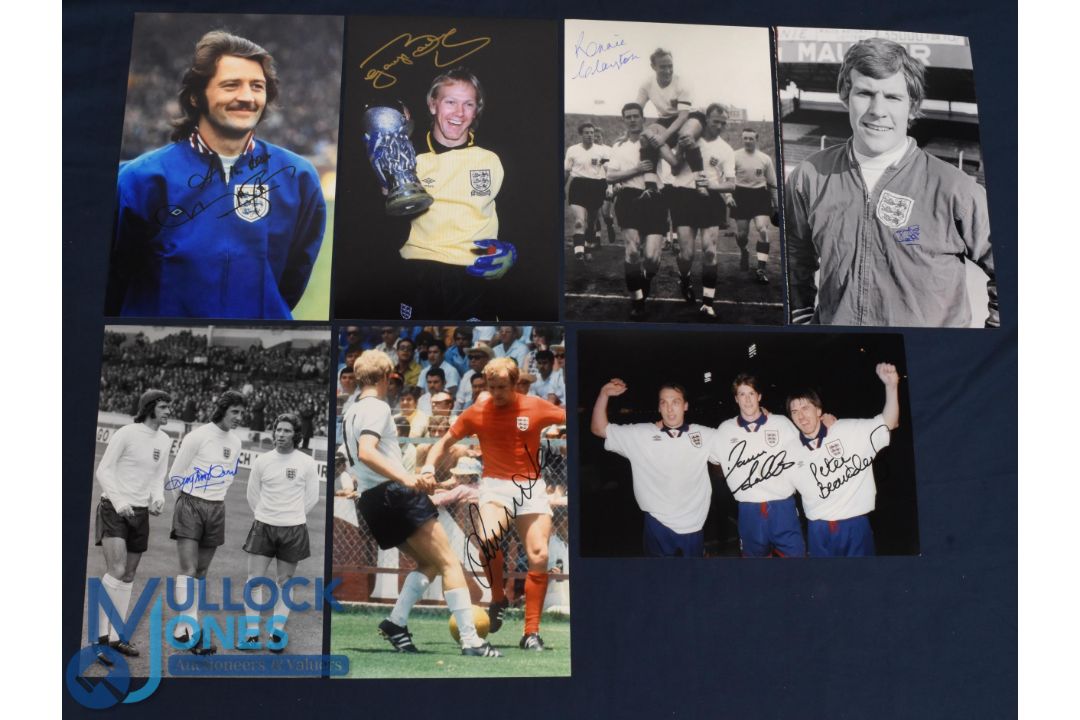 England photographs size 12" x 8" all signed, 1950s - 1980s Frank Worthington, Ronnie Clayton, - Image 1 of 2