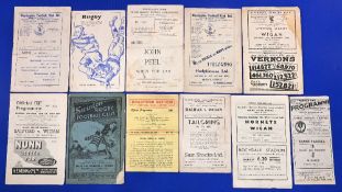 Eleven Wigan Rugby League away programmes from the 1946/47 season to include Warrington x2 Belle Vue