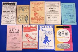 Nine Wigan Rugby League away programmes from the 1949/50 season to include Leeds Warrington