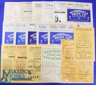 Selection of non-league match programmes Addlestone v 1962/63 Worcester Park, Epsom v 1950/51