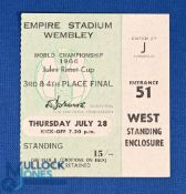 Ticket: 1966 World Cup 3rd/4th place ticket 28 July Soviet Union v Portugal at Wembley, good. (1)