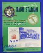 1957 South African tour match programme at The Rand Stadium, Johannesburg; South Africa v Wolves