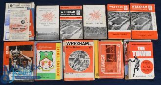 Large collection of Wrexham programmes to include aways 1956/57 Reading (FAC), 1960/61 Stockport