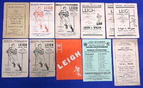 Leigh Rugby League FC programmes to include 1950 Seven-A-Side 55/56 Wigan 56/57 Wigan 57/58 Wigan