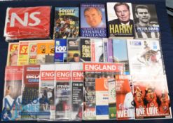 Selection of England Programmes all at Old Trafford with tickets: 2000s x6 plus Manchester United FA