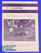 1948 FC Austria pamphlet about the forthcoming visit to Malta with individual player photos/