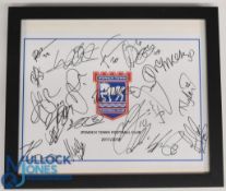 A framed Ipswich Town Football Club 2017-2018 Sheet signed by twenty including Adam Webster, Cole