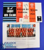 John Bevan's Rugby Pot-Pourri (Qty): Wales Squad Colour pic 1971-2, Programmes v Fiji (U25) 1970,