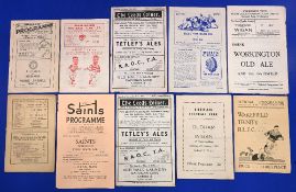 Ten Wigan Rugby League away programmes from the 1949/50 season to include Widnes Warrington Leeds x2