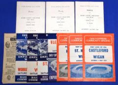 Wigan Rugby League FC Cup Final Itineraries and Song Sheets to include Itineraries - 1963 1965 &