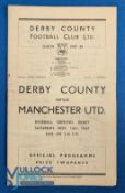 1947/48 Derby County v Manchester Utd match programme 15 November 1947 at the Baseball Ground;